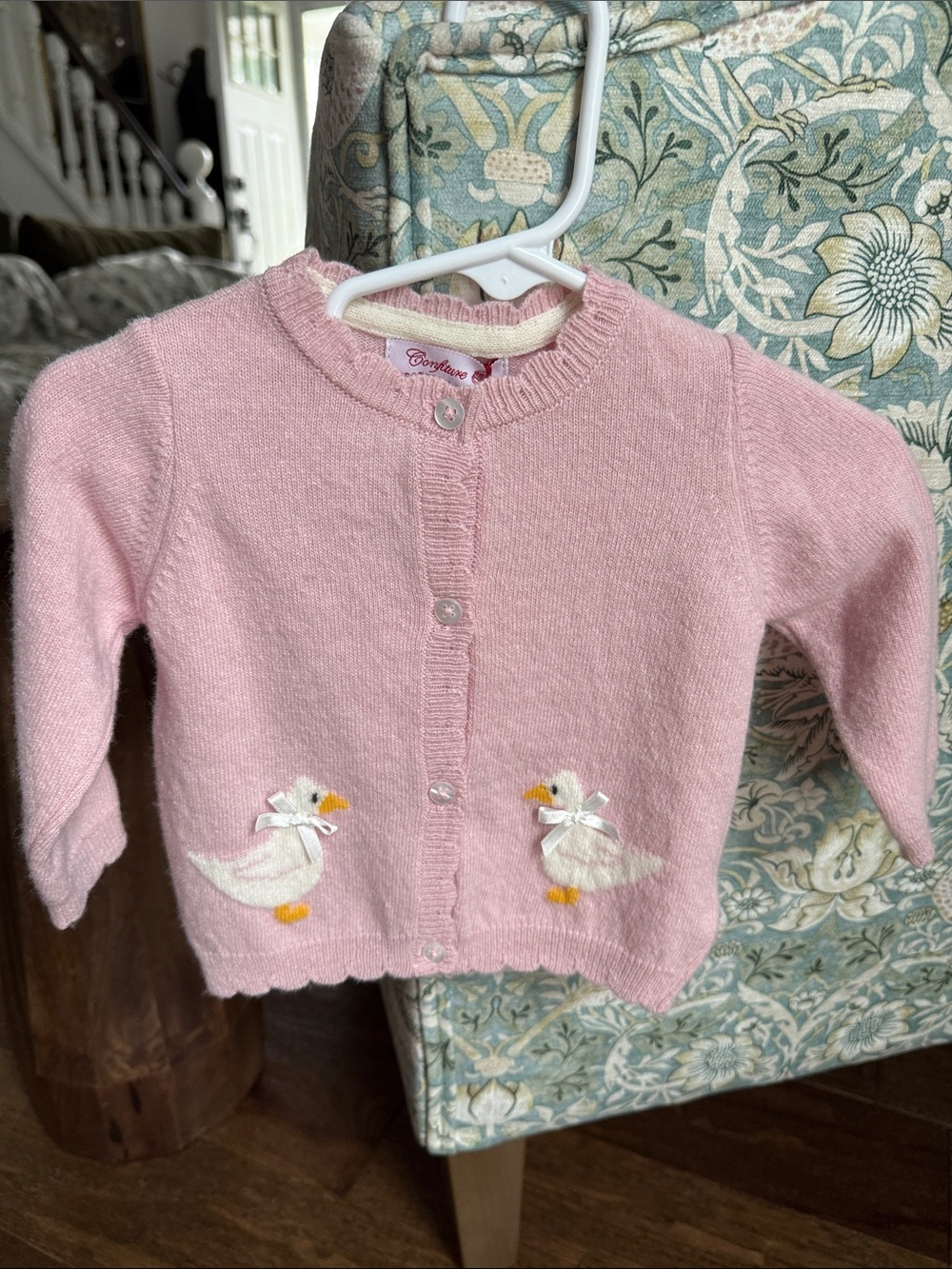 Trotters London duck cardigan 6-12m nwt